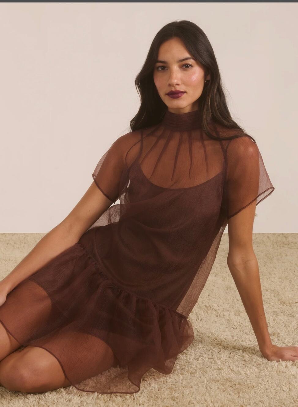 New O.P.T Joni mini dress dark maroon $222 sz M